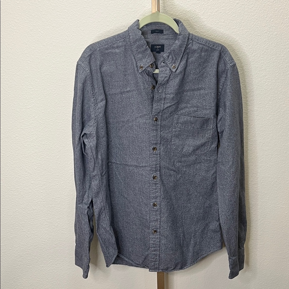 J. Crew Jaspe long sleeve button down shirt Slim Navy White Large